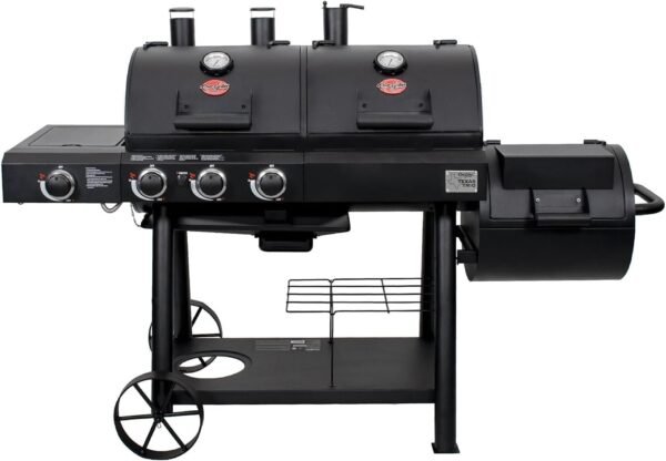Char - Griller Texas Trio 3 - Burner Dual Fuel Grill with Smoker
