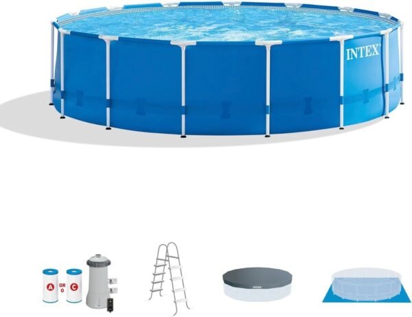 Intex 15 x 48 Metal Frame Above Ground Pool Set