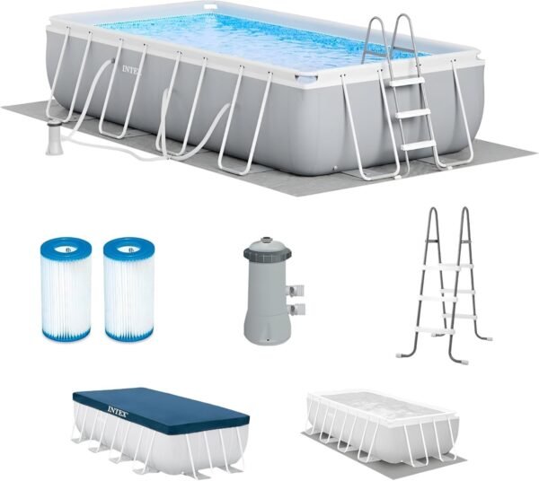 Intex Prism Frame 16 x 8 x 42 Rectangular Above Ground Pool Set