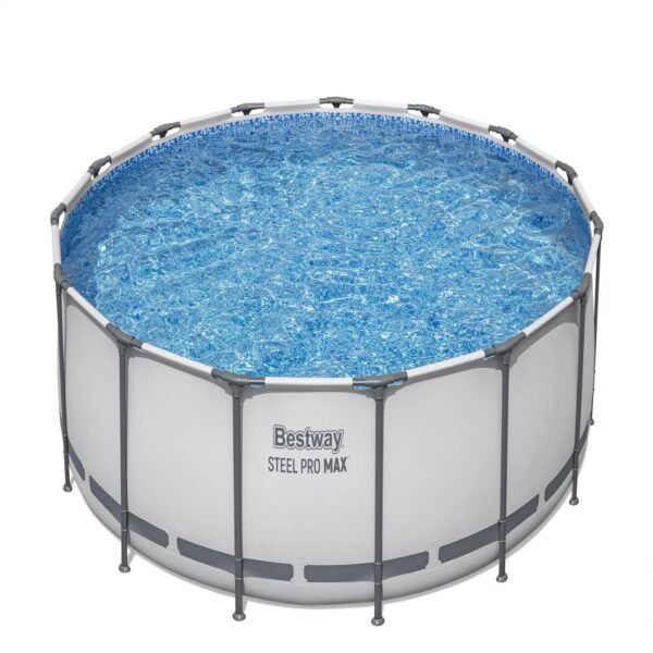 Bestway Steel Pro MAX 10 Foot x 30-Inch Round Metal Frame Above Ground Outdoor Backyard Swimming Pool Set with 330 GPH Filter Pump