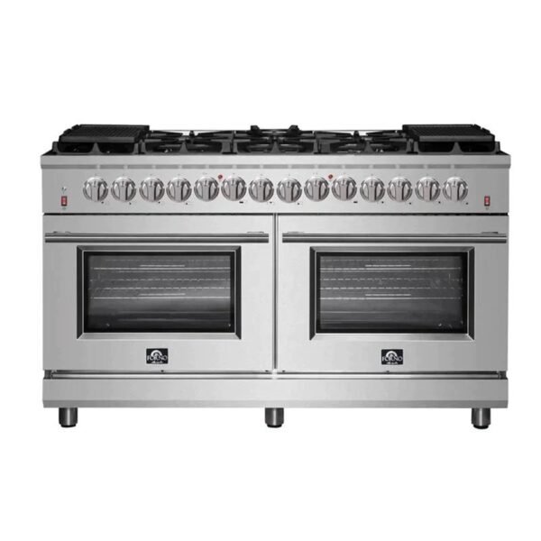 FORNO Massimo 60-Inch Freestanding Dual Fuel Range in Stainless Steel FFSGS6125 - 60