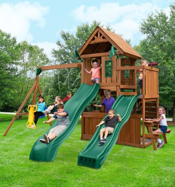 Swing - N - Slide Knightsbridge Deluxe Wooden Outdoor Swing Set